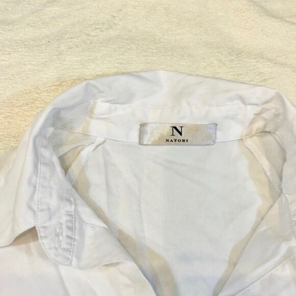 Natori White Cotton Button Front Collared Shirt | Sz S - Picture 4 of 4
